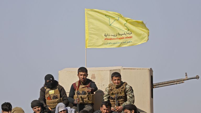 SDF troops near Baghuz in eastern Syria 