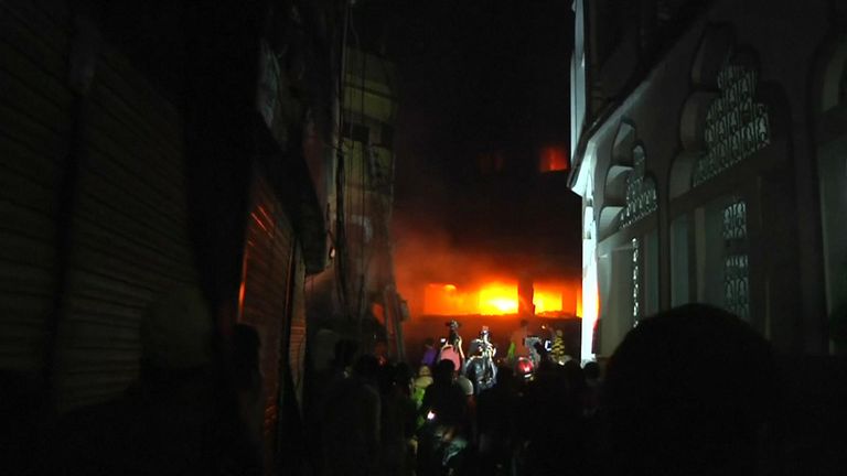 The  fire broke out in the Chawkbazar area of Old Dhaka 