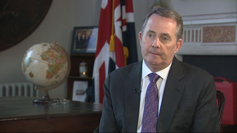 International Trade Secretary Liam Fox said he backed the prime minister in the Brexit negotiations.