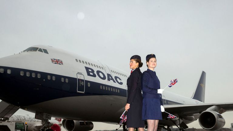 The livery, which features BOAC colours, has not been used for 40 years