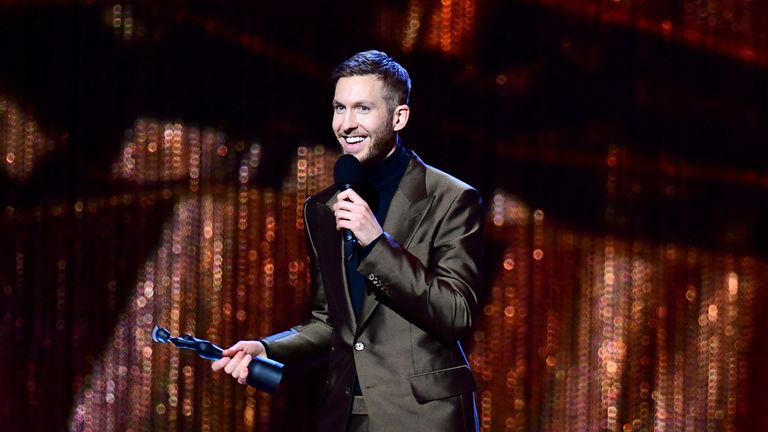 Calvin Harris picked up two awards at The 02 in London tonight