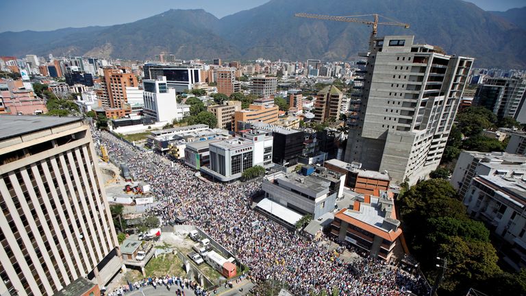 Anti-Maduro protesters have flooded the streets of Caracas