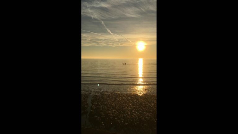 The small boat was seen bobbing off the Dover coast in St Margaret&#39;s Bay