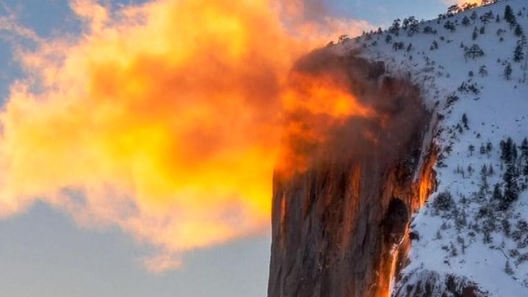 Firefall seen at Yosemite National Park