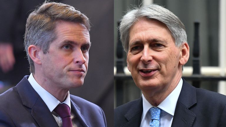 Defence Secretary Gavin Williamson (L) and Chancellor Philip Hammond have had a rocky working relationship