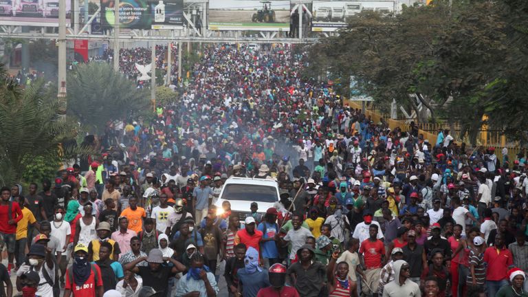 Hundreds of thousands of people have been on the streets of Port-au-Prince