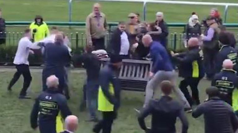 A mass brawl broke out at Haydock Park racecourse. Pic: Oliver Hodgson