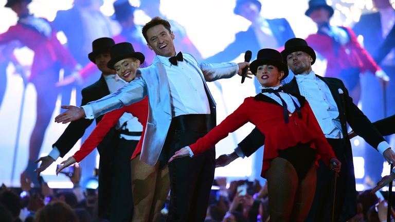 Hugh Jackman performed a Greatest Showman routine at the ceremony