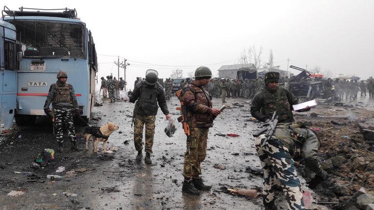The attack happened on the highway in Pulwama district