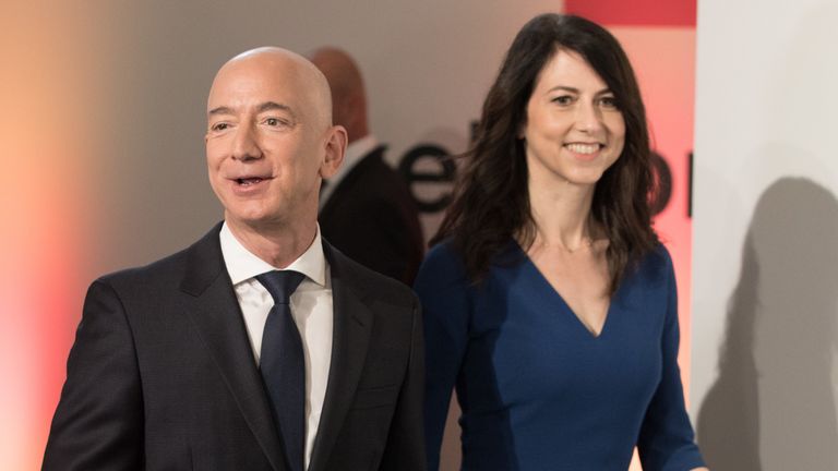 The Enquirer reported Mr Bezos sent 'gushing love notes' to Sanchez before he announced his split from his wife MacKenzie