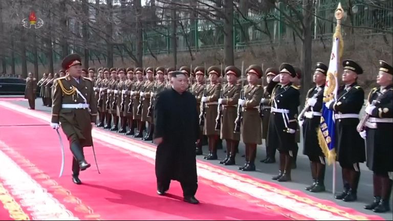 Kim Jong Un inspects his armed forces