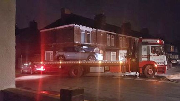 Police were seen towing a car away on Raglan Street in Hull in February