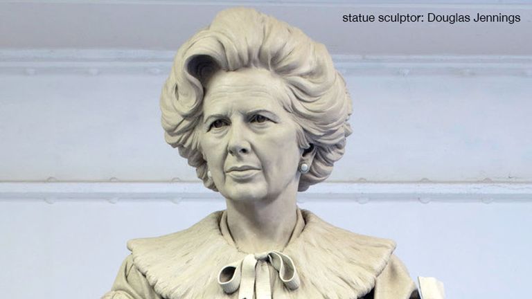 Undated handout file photo of sculptor Douglas Jennings&#39; statue of Margaret Thatcher