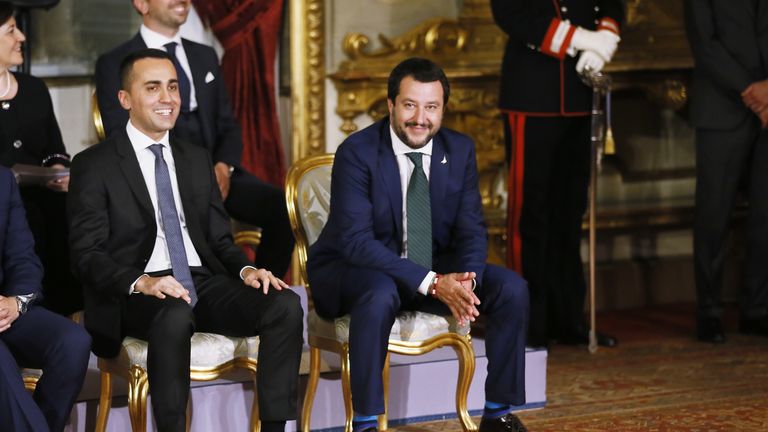 Matteo Salvini and Luigi Di Maio at Palazzo del Quirinale