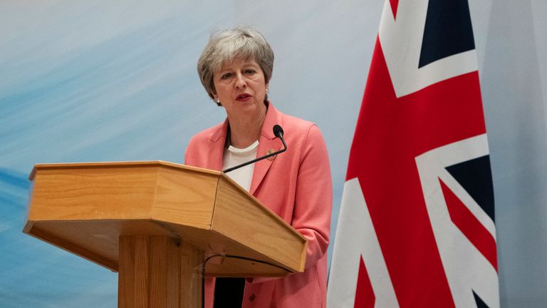 SHARM EL SHEIKH, EGYPT - FEBRUARY 25: British Prime Minister Theresa May delivers her final press conference at the end of the Arab-European Summit on February 25, 2019 in Sharm El Sheikh, Egypt. Leaders from European and Arab nations are meeting for the two-day summit to discuss topics including security, trade and migration.  (Photo by Dan Kitwood/Getty Images)