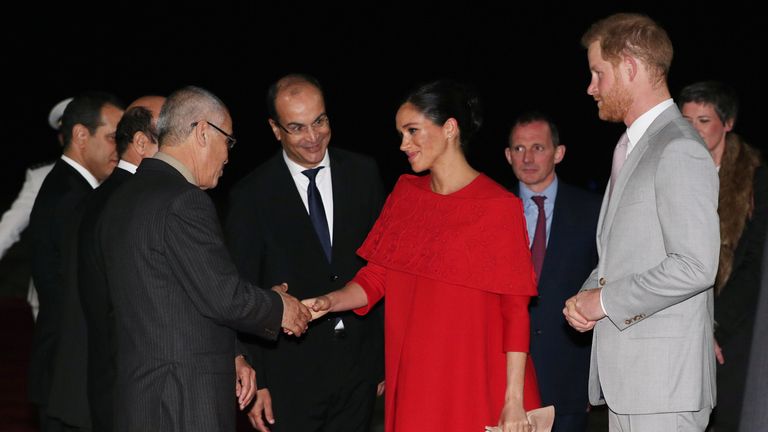 THE DUKE AND DUCHESS OF SUSSEX ARRIVE IN MOROCCO