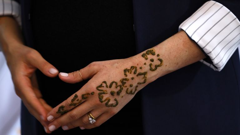 Female in an Orange Dress with a Henna Tattoo on Her Hand in Morocco Stock  Image - Image of feminine, arabic: 171660321