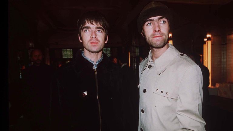 Oasis: Noel and Liam Gallagher at the Q Awards in 1995