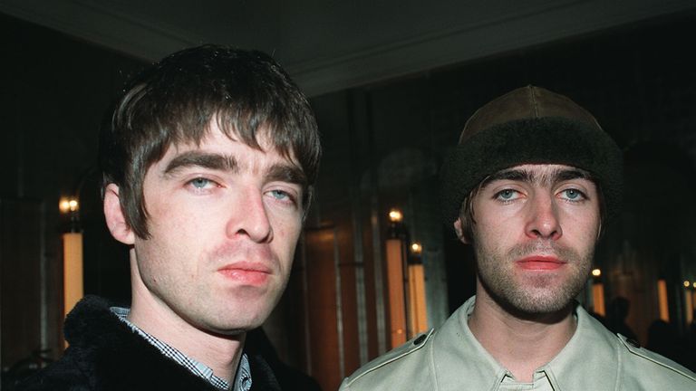 Oasis - Noel and Liam Gallagher pictured in 1996