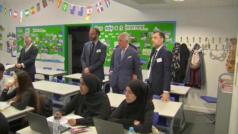  Visiting the Kensington Aldridge Academy, Charles also said the pupils could be the next generation of cyber security experts.