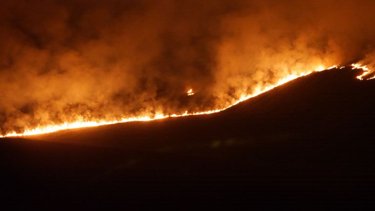 Saddleworth Moor fire. Pic: John Turner
