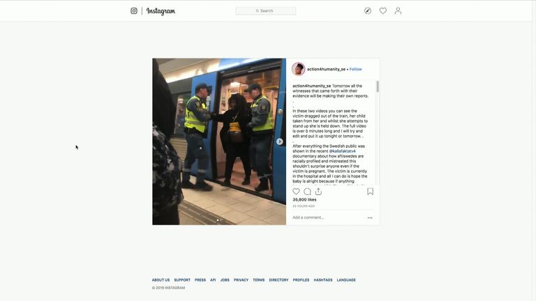 Security guards have been criticised for the way they treated the woman. Pic: Instagram