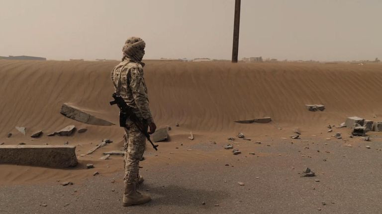 A coalition soldier in Yemen