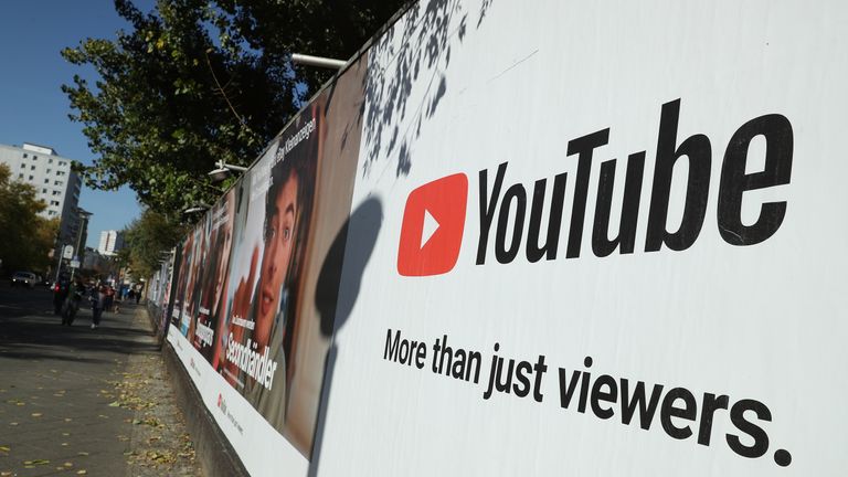 BERLIN, GERMANY - OCTOBER 05: A Billboard advertisements for YouTube hang on a wall on October 5, 2018 in Berlin, Germany. YouTube has established itself as the biggest global platform for online video presentations. (Photo by Sean Gallup/Getty Images)

