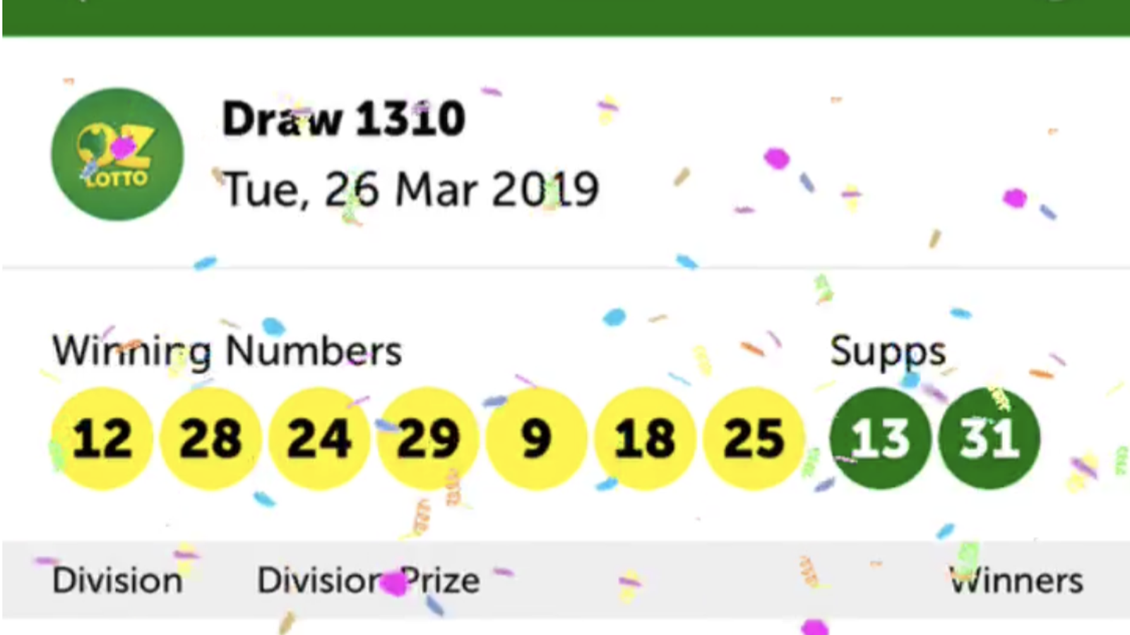 lotto draw 30 march 2019