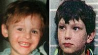 James Bulger, left, was murdered by Jon Venables, right, and Robert Thompson