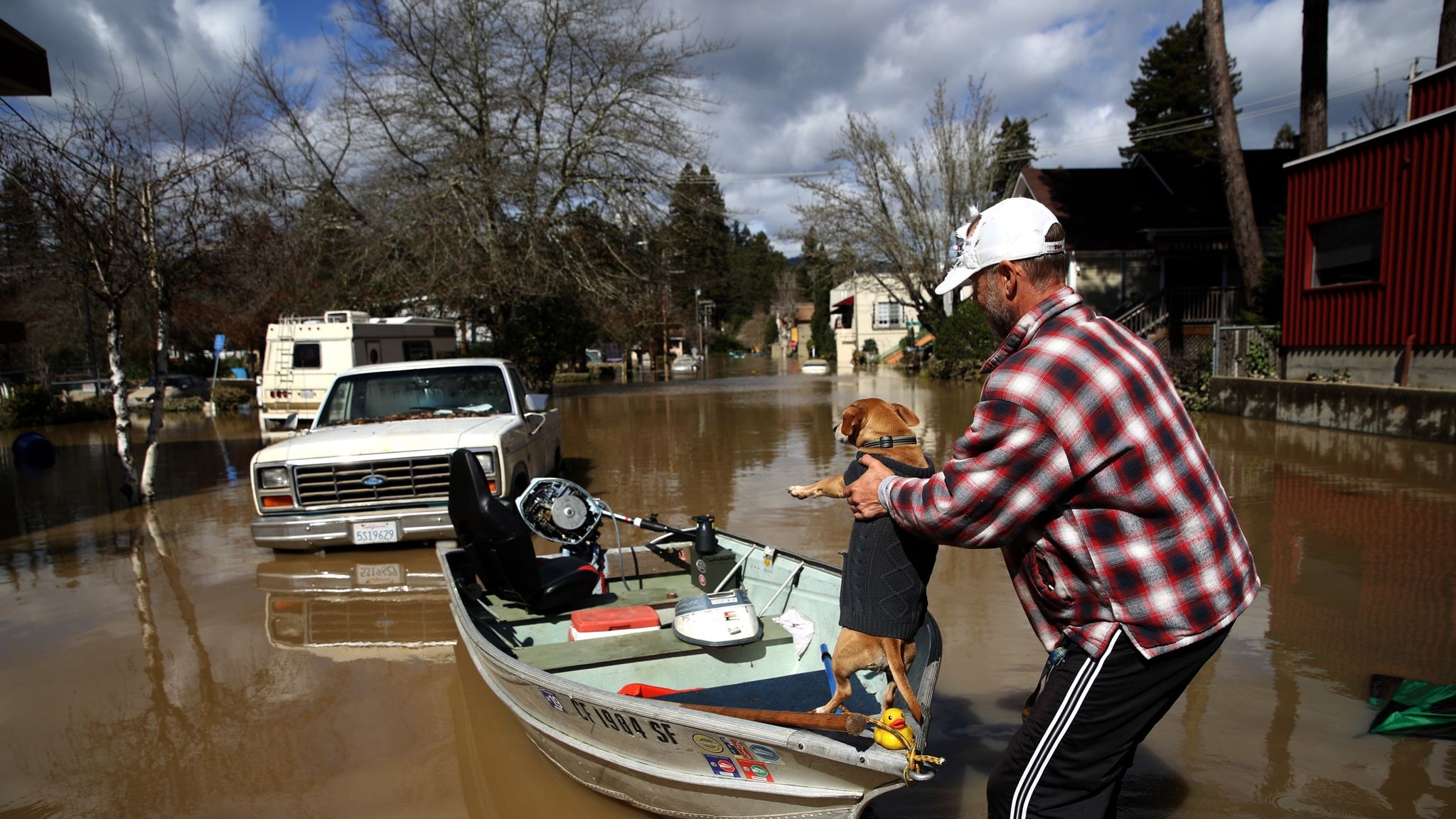 California town 'officially an island' after flooding in twoday storm
