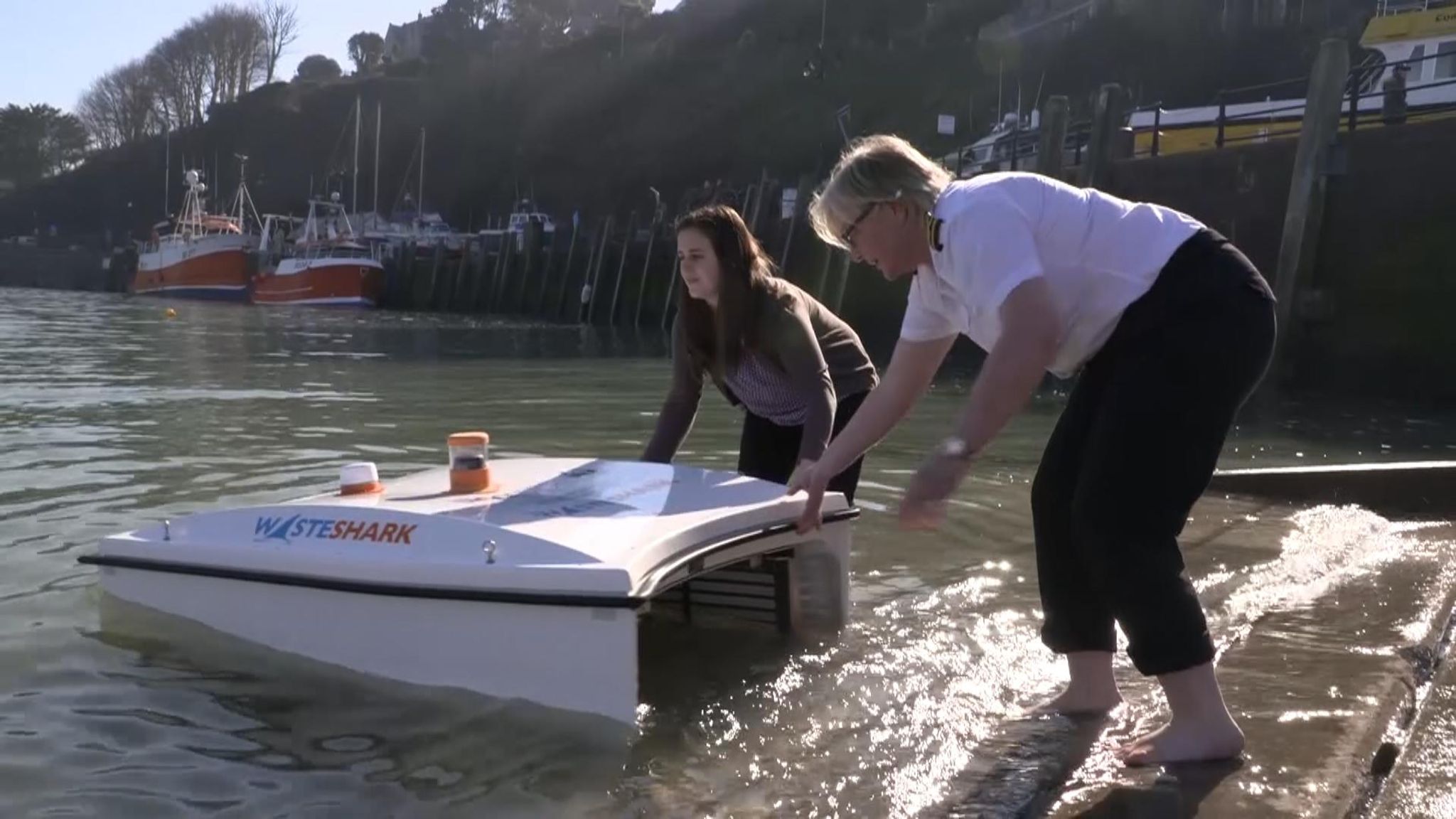 Drone 'shark' that eats plastic goes live in UK waters | Climate News 