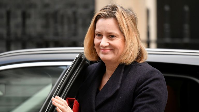 Secretary of State for Work and Pensions Amber Rudd outside Downing Street 