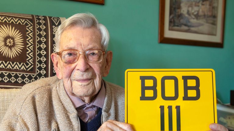 He has a customised number plate to mark his 111 years old today