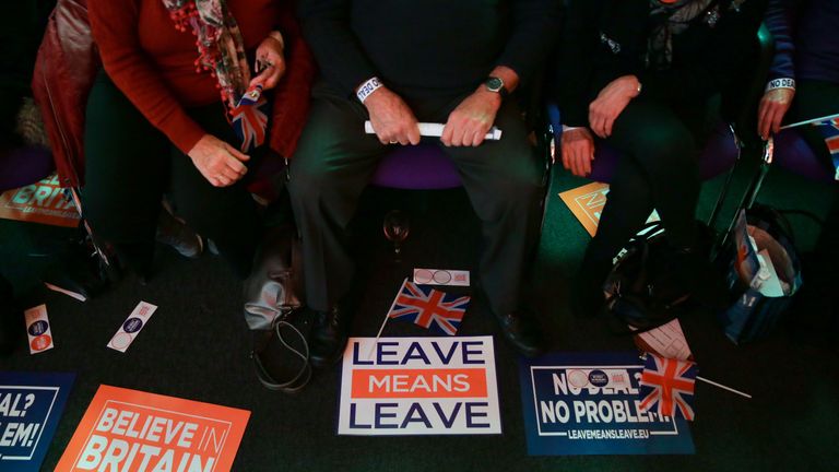 Pro-Brexit group Leave Means Leave at a rally in central London