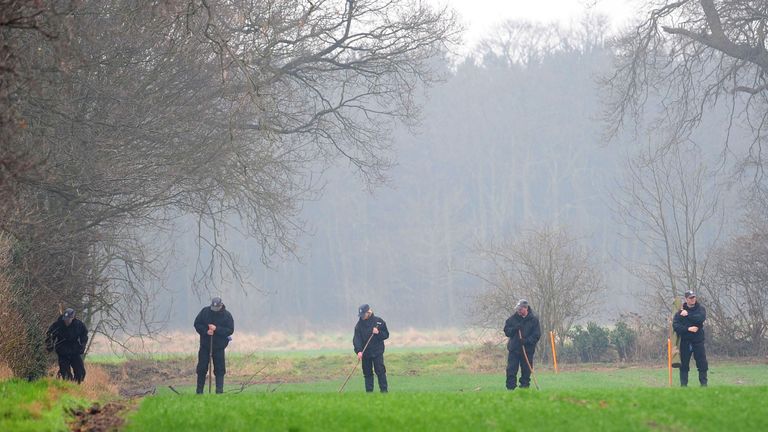 File photo dated 25/03/10 of North Yorkshire Police searching a field in the Outgang area of York, close to York University
