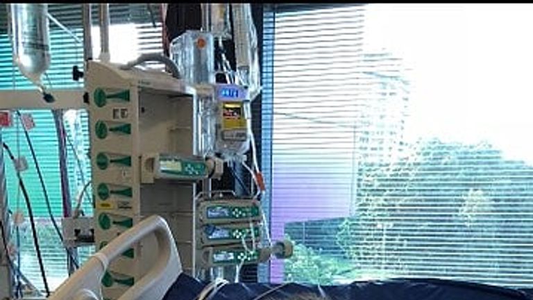 Connor Creagh in hospital. Pic: RACQ LifeFlight Rescue