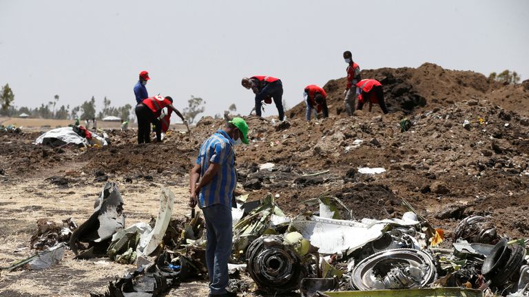 The Boeing jet crashed into a field 30 miles from the runway at the Addis Ababa airport