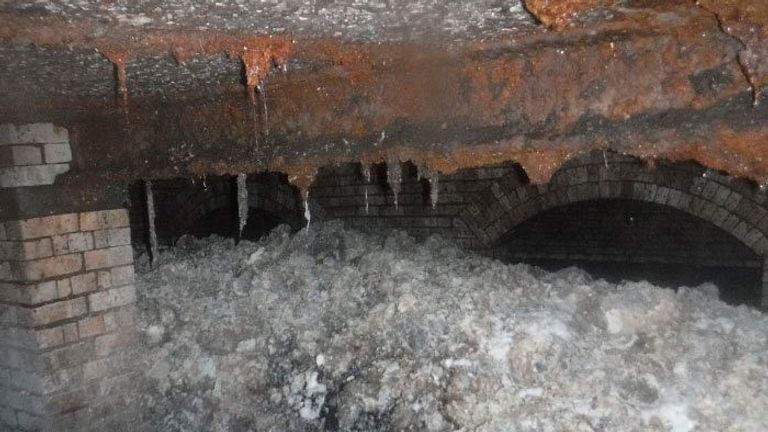 64-metre fatberg is the biggest ever discovered in Devon. Photo credit: @SouthWestWater Twitter
