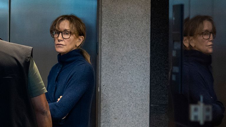 Felicity Huffman inside the Edward R Roybal Federal Building and US Courthouse in LA - Two Hollywood actresses, Huffman and Lori Loughlin, are among 50 people indicted in a nationwide university admissions scam, court records unsealed in Boston on March 12, 2019 showed