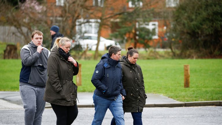 Family and friends visit the area where 17-year-old Jodie Chesney was killed, at the Saint Neots Play Park in Harold Hill, east London, Britain March 3, 2019. REUTERS/Henry Nicholls