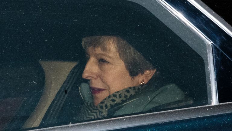 LONDON, ENGLAND - MARCH 27: British Prime Minister Theresa May leaves Parliament on March 27, 2019 in London, England. MPs in the House of Commons voted on alternative plans for Brexit this evening. (Photo by Jack Taylor/Getty Images)
