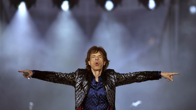 DUBLIN, IRELAND - MAY 17: Mick Jagger of The Rolling Stones performs live on stage on the opening night of the european leg of their No Filter tour at Croke Park on May 17, 2018 in Dublin, Ireland. (Photo by Charles McQuillan/Getty Images)