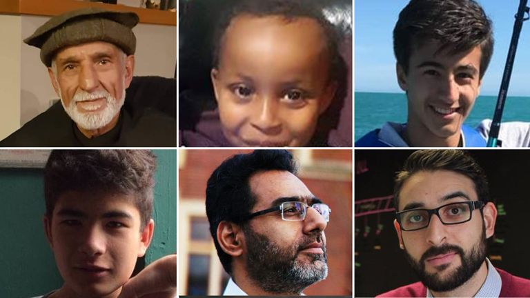 Victims Clockwise from top left: Haji Daoud Nabi, Mucad Ibrahim, Hamza Mustafa, Atta Elayyan, Naeem Rashid, Sayyad Milne