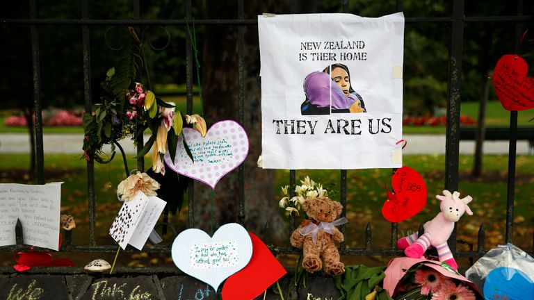 Flowers are also being left at a memorial site at Christchurch&#39;s botanic ardens