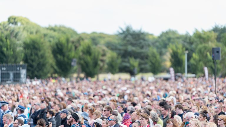 An estimated 20,000 people attended the service in Christchurch