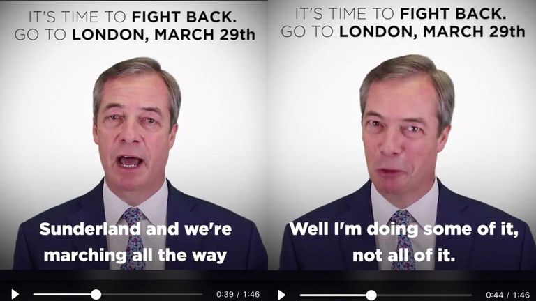 Nigel Farage encourages people to walk the &#39;Brexit Betrayal March&#39; on social media