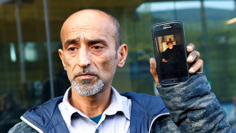 Omar Nabi speaks to the media about losing his father Haji Daoud in the mosque attacks, at the district court in Christchurch, New Zealand, March 16, 2019