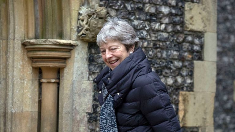 Prime Minister Theresa May at church near her Maidenhead constituency