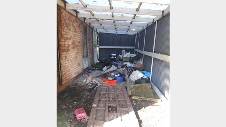 Rubbish can be found both in and outside of the property. Pic: Bagshaws Residential